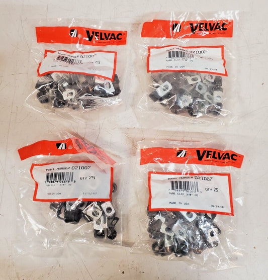 4 Packs of 25 Units of Velvac Tube Clips 021007 (100 Total Qty)