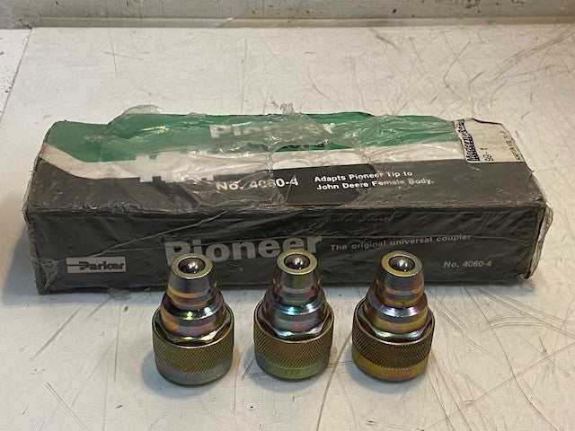 Parker Pioneer 4060-4 Quick-Disconnect Coupler Adapters Pack of 3