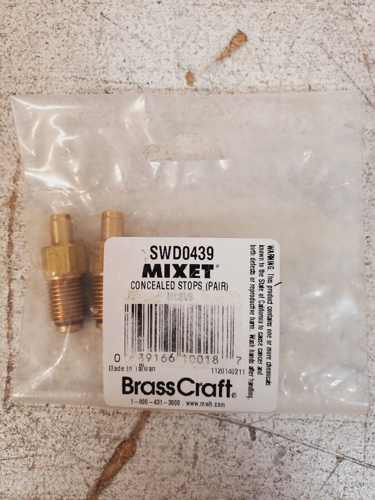 6 Qty BrassCraft Concealed Stops SWD0439 (6 Qty)