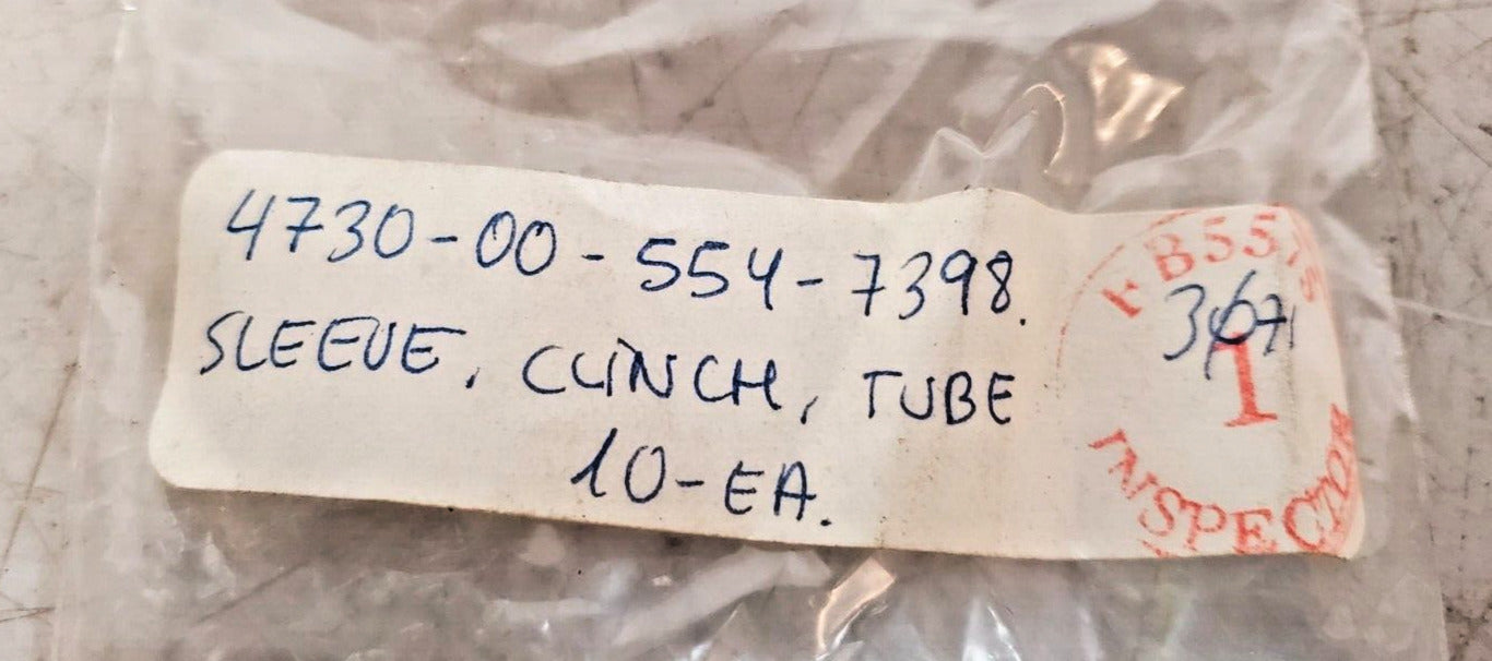 10 Quantity of Clinch Tube Fitting Sleeves 4730-00-554-7398 (10 Qty)