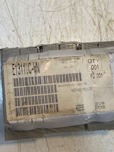 Pack of 6 Herman Miller E1311.C-WN Power Plug Receptacles Furniture Power Ports