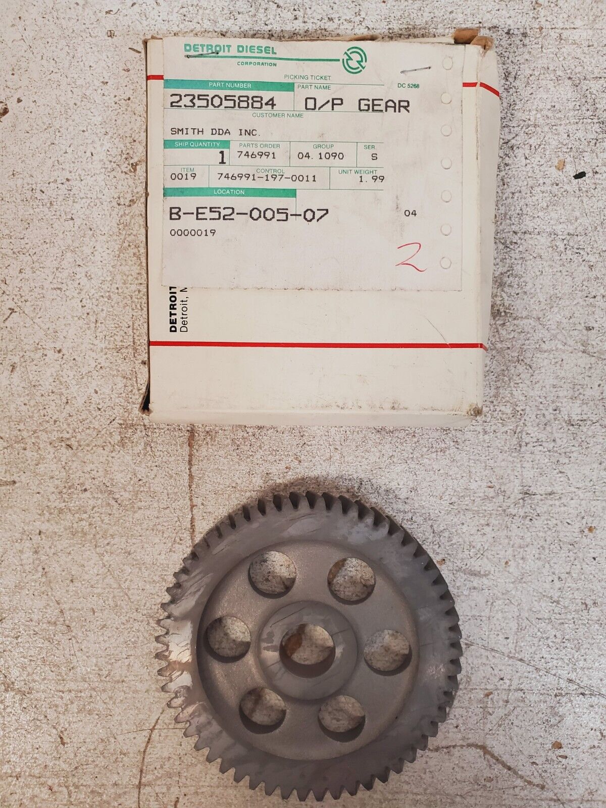 Detroit Diesel Oil Pump Gear 23505884 | B-E52-005-07