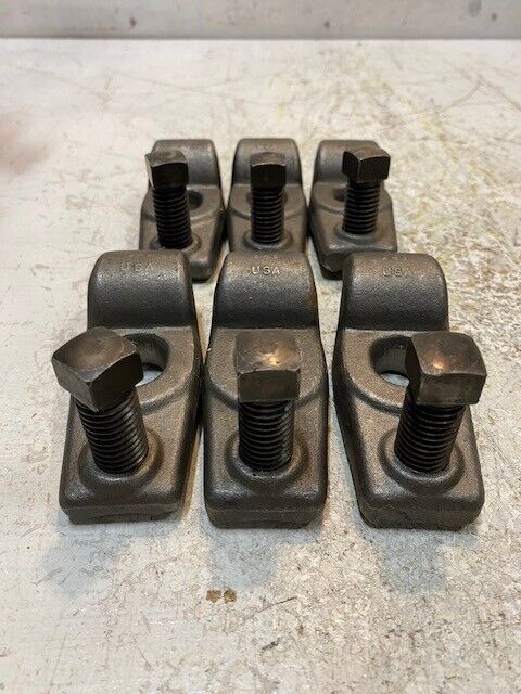 6 Quantity of Carbon Steel 940 Goose Neck Clamps w/ Square Bolts (6 Quantity)