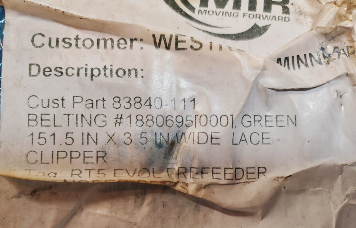 MIR Laced Belt 151.5"x3.5" Wide Lace Clipper 83840-111 | 1880695[000] Green
