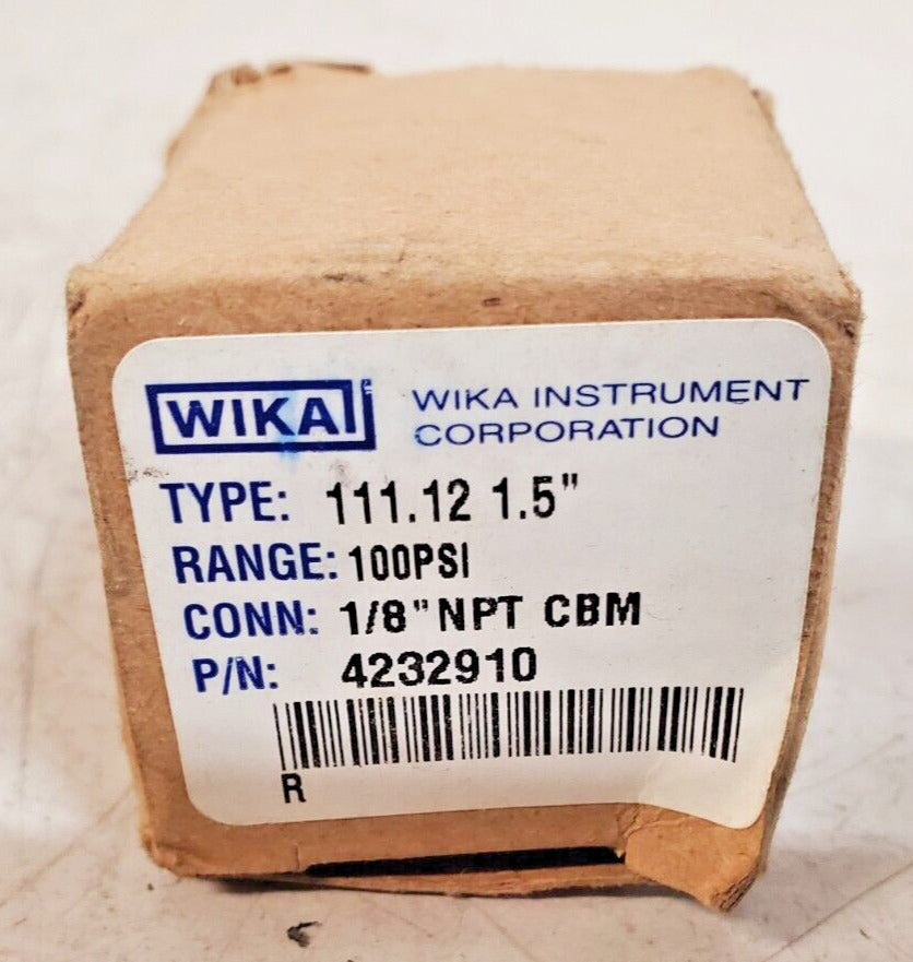 Wikai Bourdon Tube Pressure Gauge 4232910 | 111.12 1.5" | 100 PSI | 1/8" NPT CBM