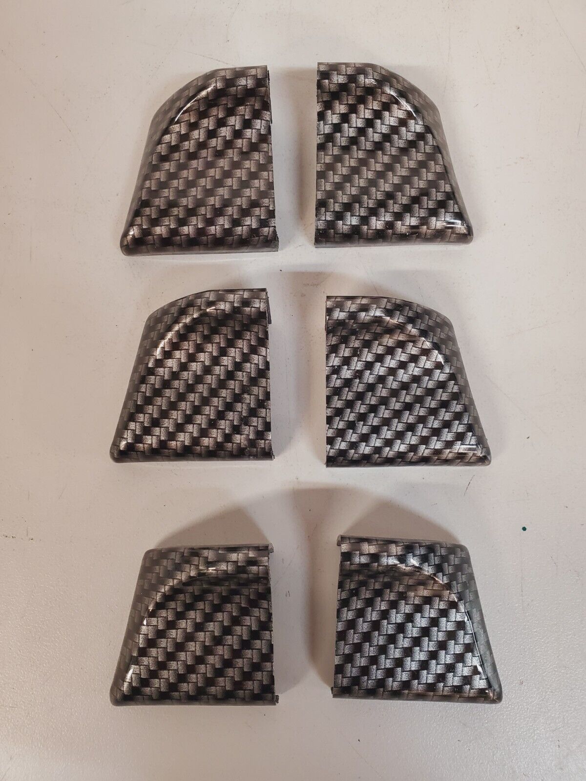 6 Quantity of Real Carbon Fiber Steering Wheel Button Cover 41x39x22mm (6 Qty)