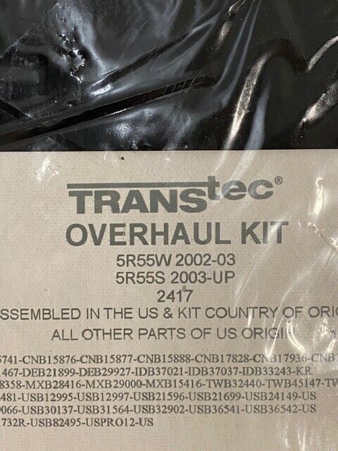 Transtec Overhaul Rebuild Kit 5R55W 2002-03 5R55S 2003-Up 2417