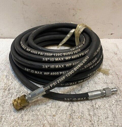 3/8" ID Max WP Pressure Washer Hose Non-Marking 4000PSI 50ft Length