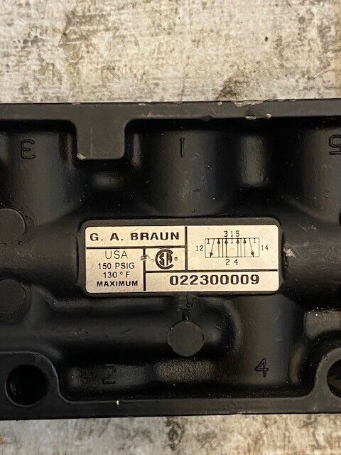 G.A. Braun Solenoid Valve 022300009 | 150 PSIG