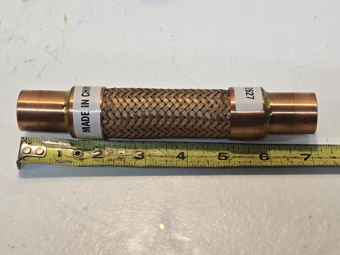 Bronze Hose and Braid H986-12627 | 7" Long with 1" Copper Sweat Ends