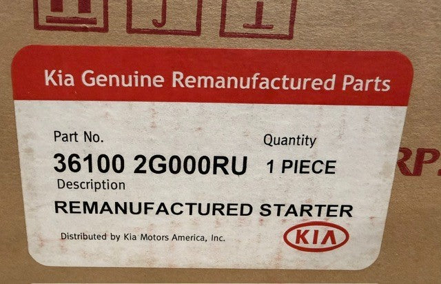 Kia Genuine Remanufactured Starter Assembly 36100-2G000RU Automotive Unit