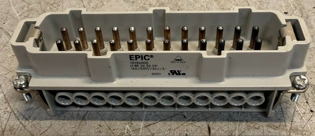 EPIC H-BE-24-SS-DR Heavy Duty Industrial Male Connector Insert 10196000