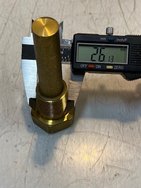 6 Qty of Brass Hex Thermowells 4-1/8" L 30mm Inside Thread 17mm Shaft (6 Qty)