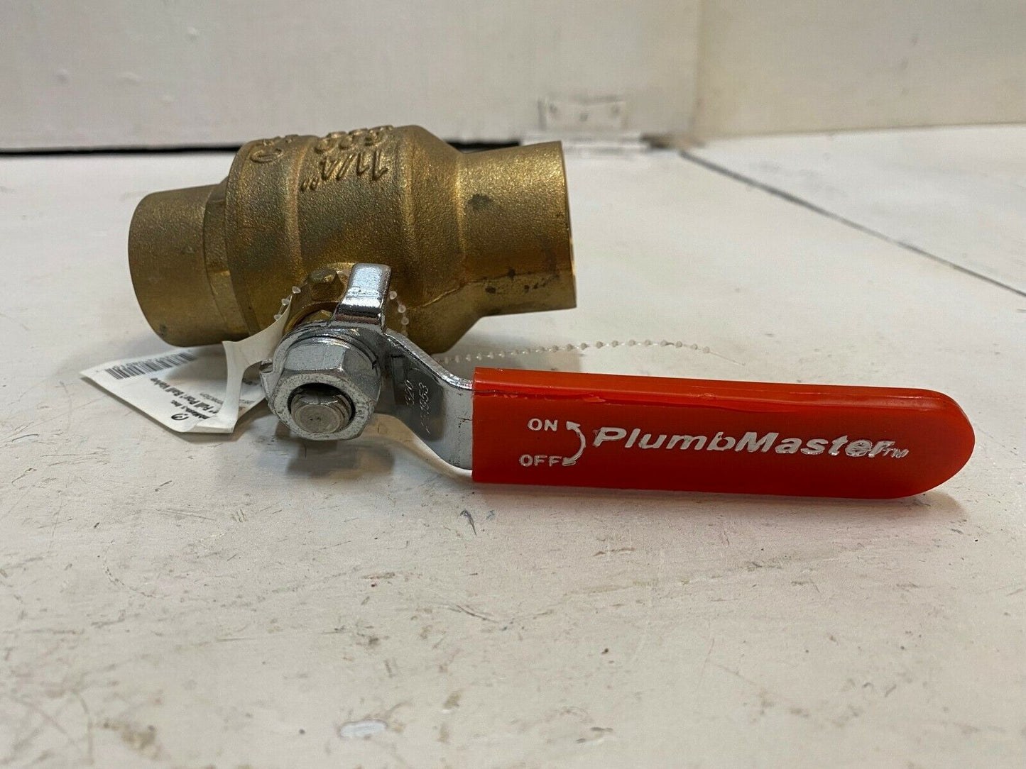 PlumbMaster 600 WOG 1 1/4" Brass Ball Valve Red Handle Female