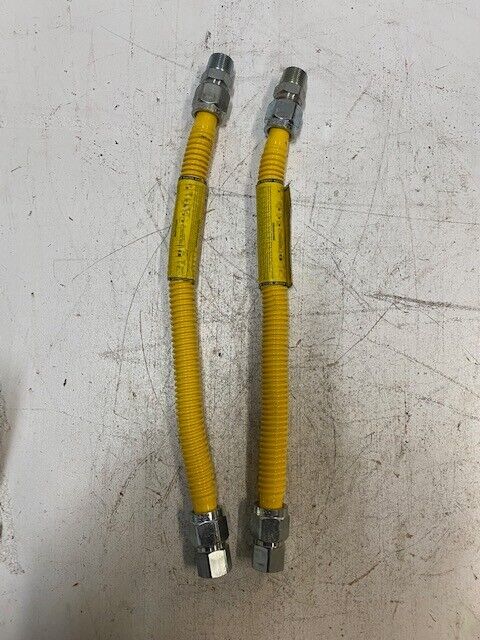 2 Qty of BrassCraft CSSB21-18 Yellow Stainless Steel Gas Connectors (2 Qty)