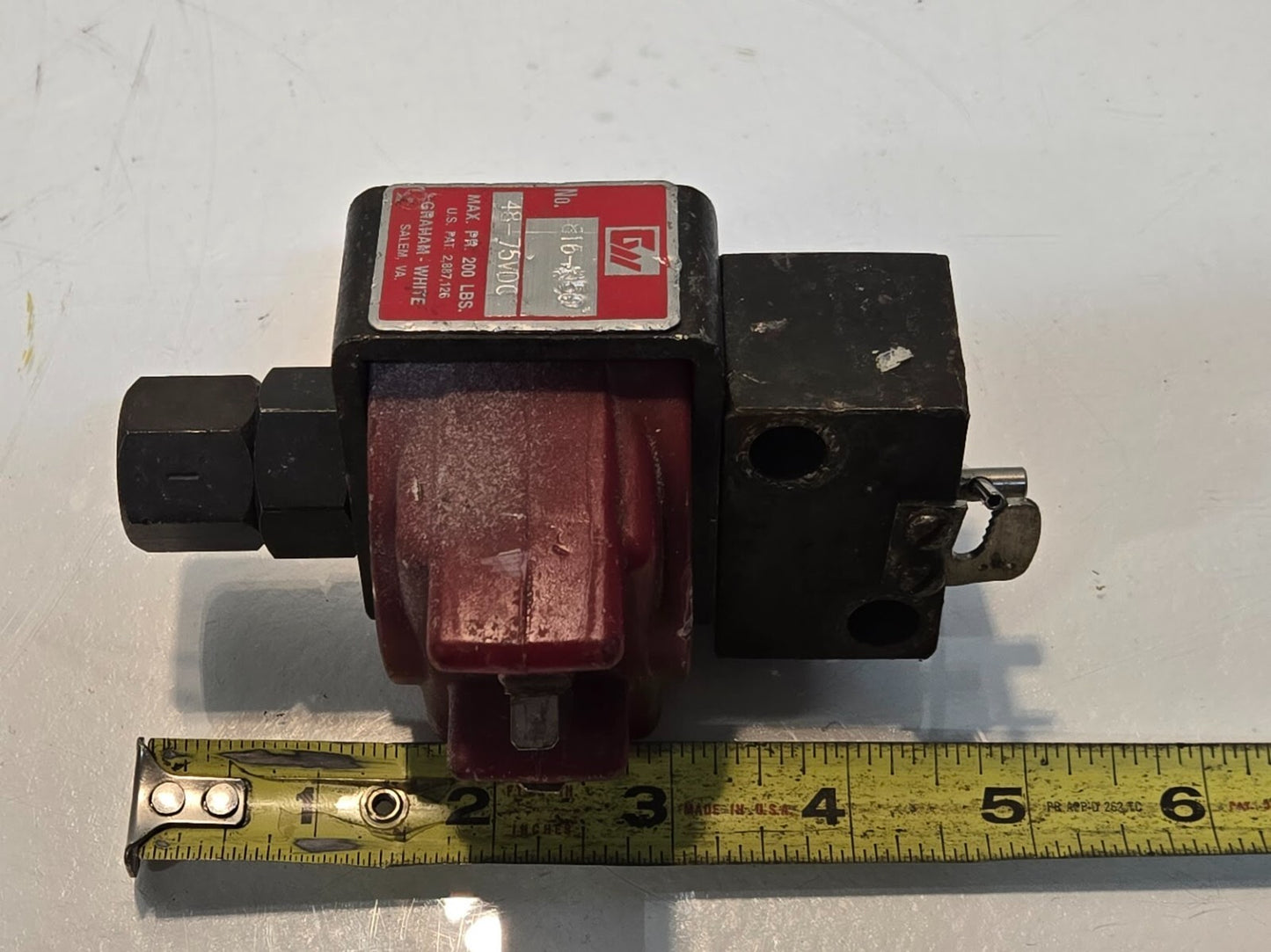 Graham White Compressor Solenoid Valve 816-059 | 48-75 VDC | Max. Pr. 200LBS