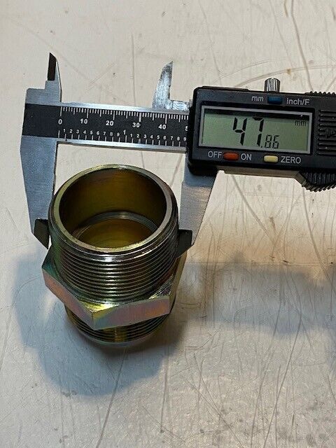 2 Quantity of Straight Hex Adapters 68mm H 33mm Bore 48mm Thread (2 Quantity)