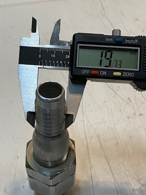 Male Flare Bulkhead Fitting SVHN-12 | 5" L 38mm OD 20mm Male End 19mm Female End