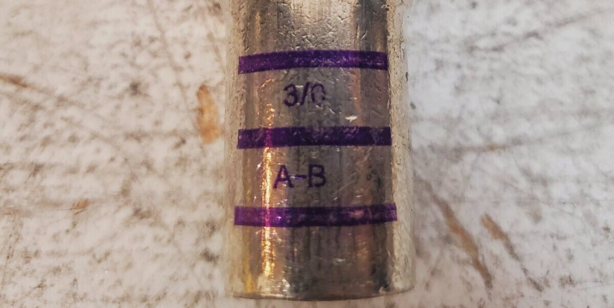 3 Quantity of One-Hole Lug Compression Connector 3/0 PUR A-B (3 Qty)