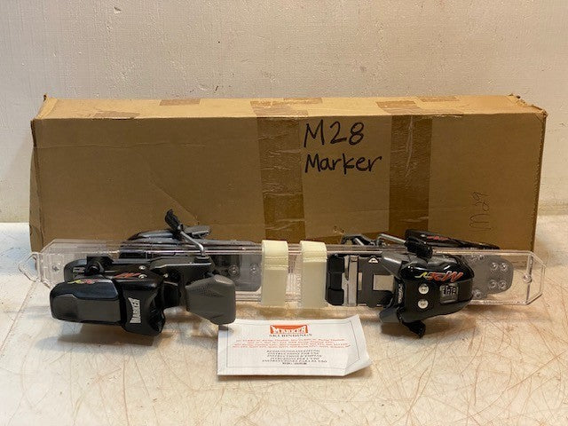 Marker M28 V-Tech Twincam Toe Ski Boot Bindings Complete Pair Black