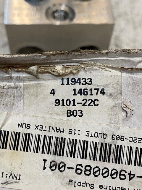 Sun Hydraulics Flow Control Part 9101-22CB03, 4900089-001, 9107-22C-113-007