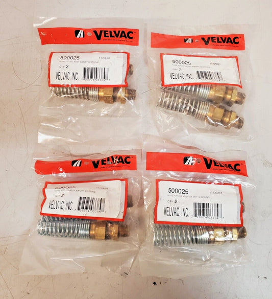 4 Packs of 2 units Velvac Hose Fittings Assy 3/8 MPT 500025 & 500019  (8 Qty)