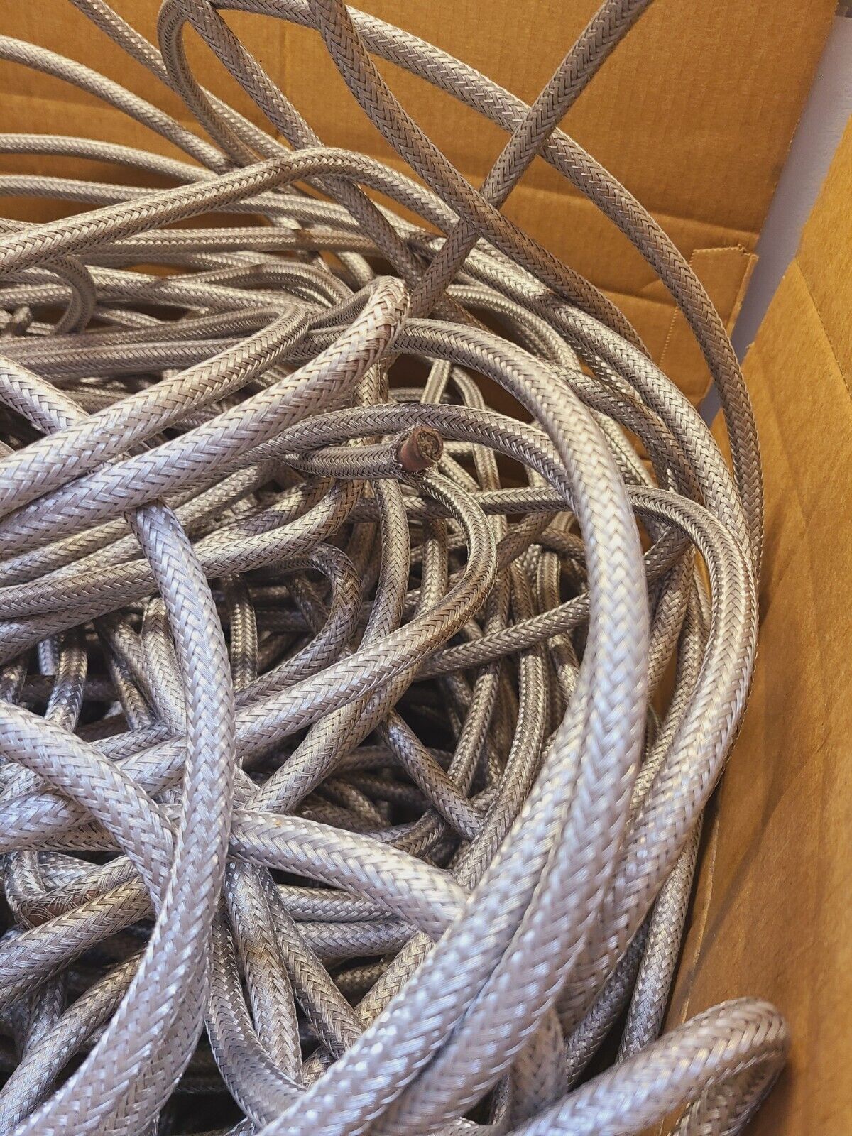 79 Lbs of 304 Braided Cable Sleeving & Wire 1/2" Thickness 2 conductors (79 Lbs)