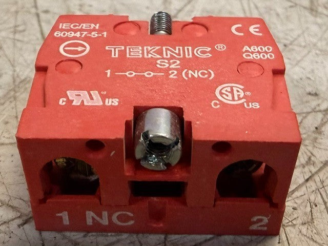 7 Quantity Teknic S2 Normally Closed Push-Button Contact Block IEC-60947-5-1