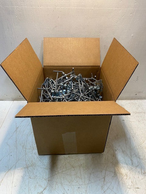 10x10 Box 19lbs of Hundreds of 4" Scanner Peg Hooks for Crossbars & Wire Grids