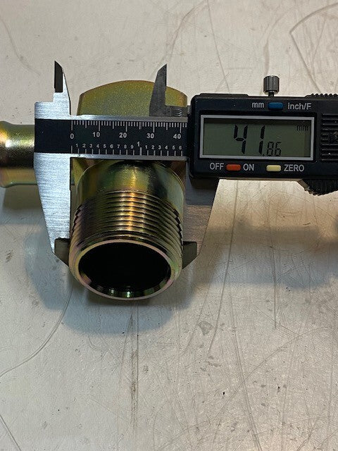 90 Degree Elbow Hydraulic Adapter 3-1/4" L 3-1/4" W 42mm Thread OD 22mm ID