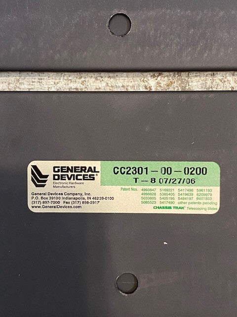General Devices Pair of Drawer Slider Rails CC2301-00-0200 | C-230-S-120