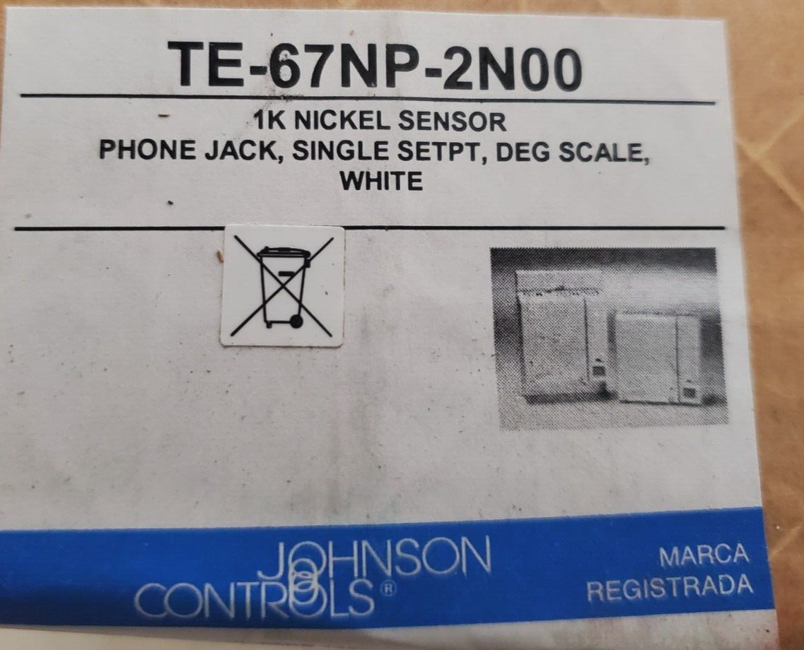 Johnson Controls Temperature Sensor Nickel TE-67NP-2N00 | TE67NP2N00 | CODE 128