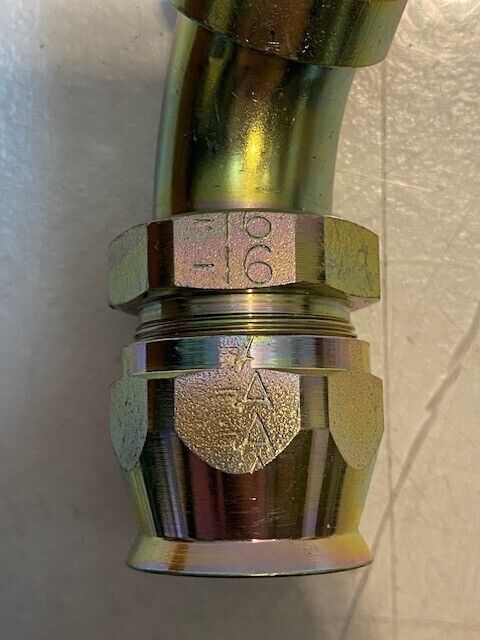 3 Quantity of A-16 Steel Hydraulic Hose Fittings 4-1/4" H 38mm Hex (3 Quantity)