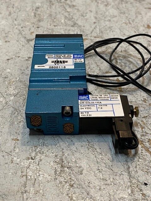 MAC Solenoid Valve GM-GGJA-1KA | 24VDC | 7.2W | 80-150Psi | 8209 | 2800116