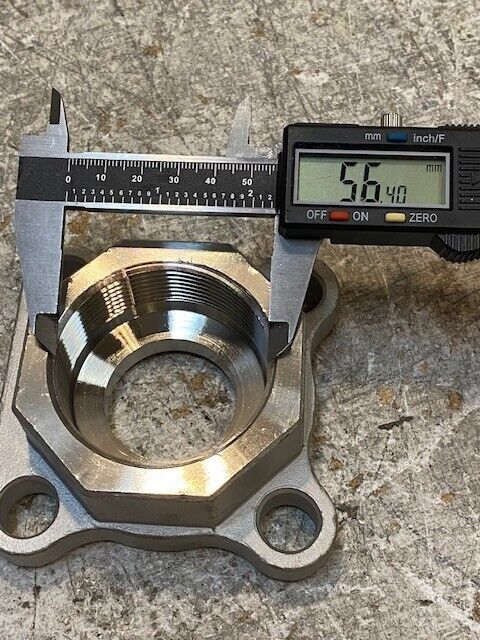 CF8M Forged Flange Pipe Adapter 56mm Bore 76mm Oct OD 15mm Bolt Holes