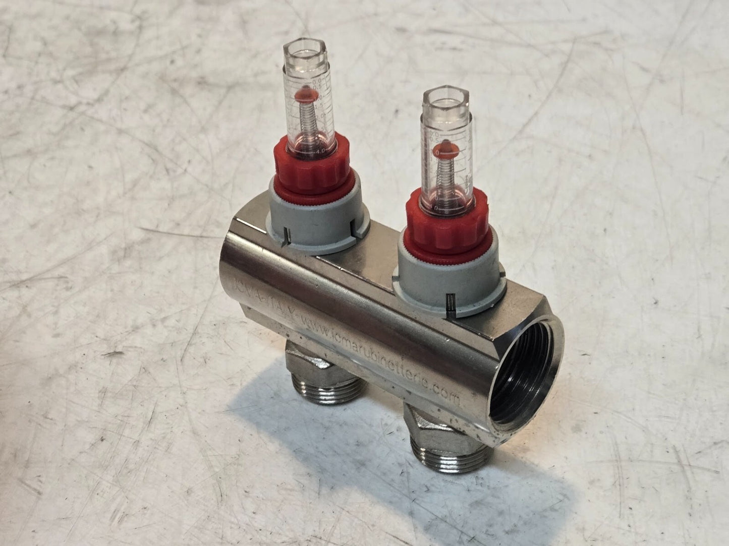 ICMA 2 Circuit Manifold with Flowmeters | ICMA-Italy | 1" Manifold | 3/4" Inlets