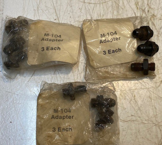 9 Quantity of M-104 Adapters Fuel Pump Rail Adapter Fittings (9 Quantity)