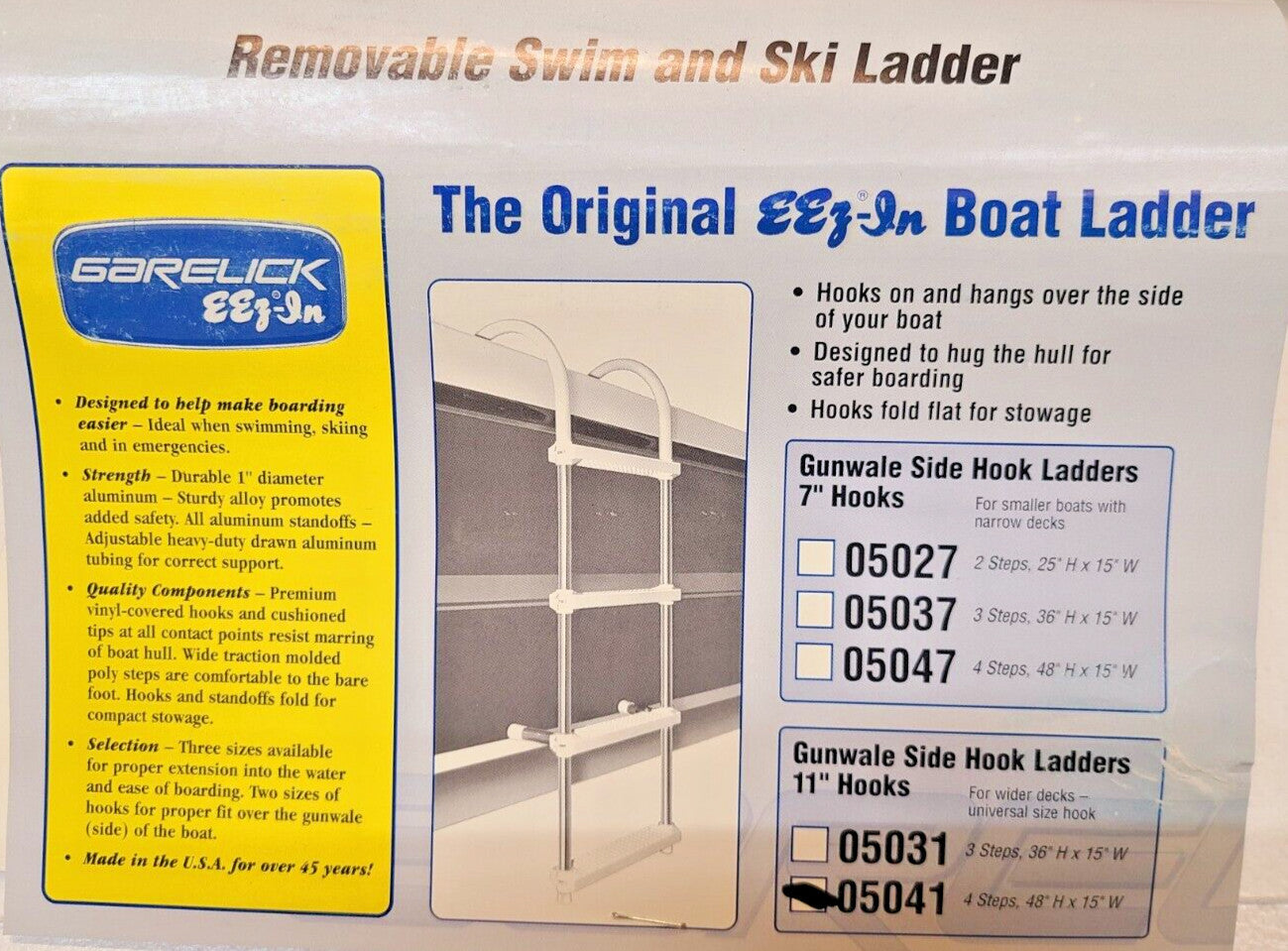 Garelick Gunwale EEz-In Hook 11" 4-Step Ladder 05041