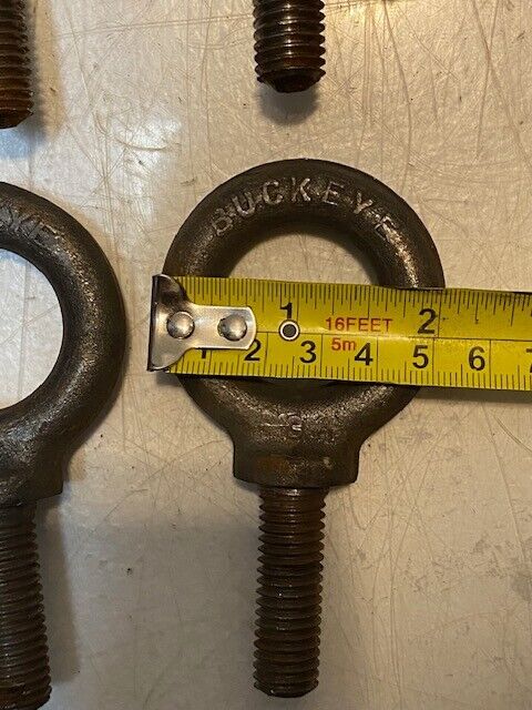 13 Qty of Buckeye Eye Bolts 3050 | 3-3/4" L 2" W 31mm Bore 13mm Thread (13 Qty)