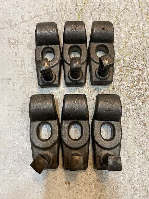 6 Quantity of Carbon Steel 940 Goose Neck Clamps w/ Square Bolts (6 Quantity)