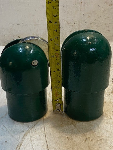 Green Replacement Pole Caps for Pickleball/Tennis 1 w/ Pulley 1 w/out Pulley
