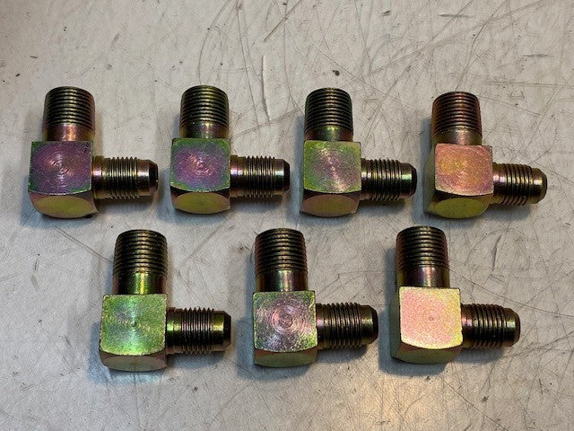 7 Qty of 90-Degree Elbow Pipe Flare Fittings 14mm Thread 17mm Thread (7 Qty)