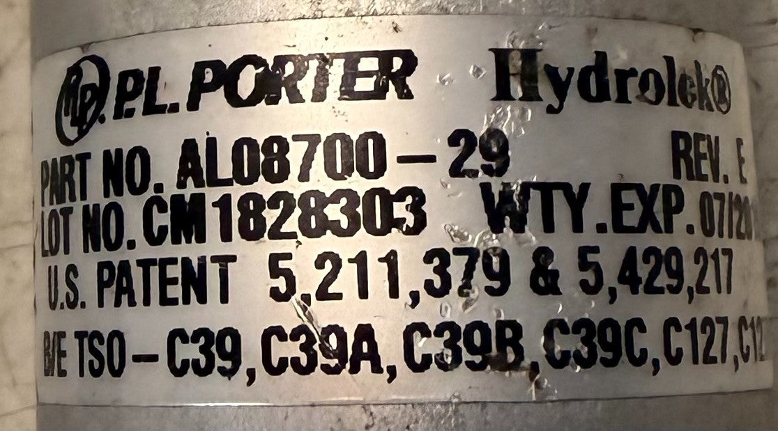 PL Porter Hydrolek Seat Actuator AL08700-29 Hydraulic Seat Adjustment Mechanism