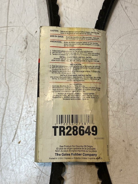 Gates TR28649 Drive Belt Replaces 561