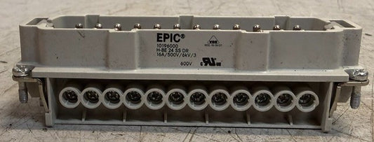 Epic H-BE-24-Pin Heavy-Duty Connector Insert 10196000, 16A / 500V / 6kV / 3
