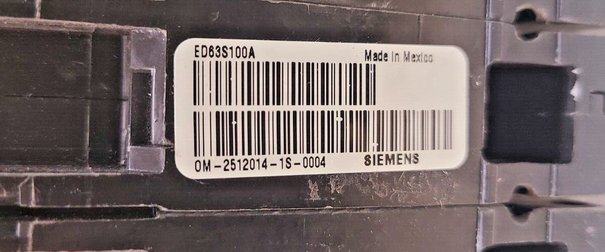 Siemens Molded Case Switch 185X ED63S100A | ED6 | 100A | 600V
