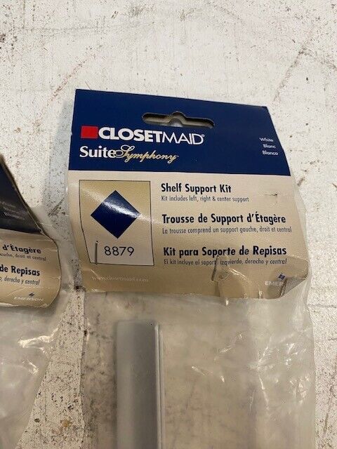 2 Qty of ClosetMaid SuiteSymphony 8879 White Shelf Support Kits (2 Quantity)