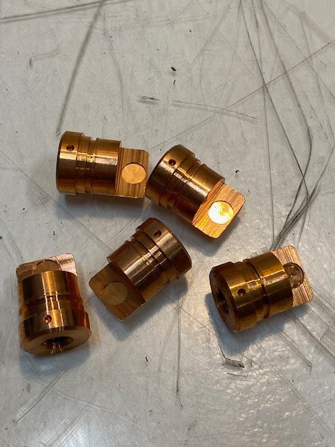 93 Quantity of Copper Screw Machine Nozzle Parts 5mm ID 17mm OD 23mm L (93 Qty)