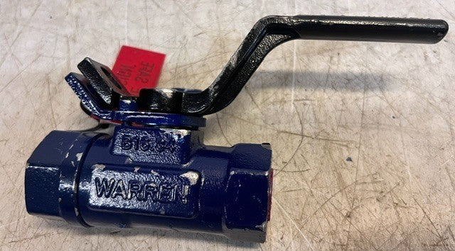 2 Quantity Warren 1/2 Inch Ball Valve B16.34 Threaded Industrial Shut Off Valve