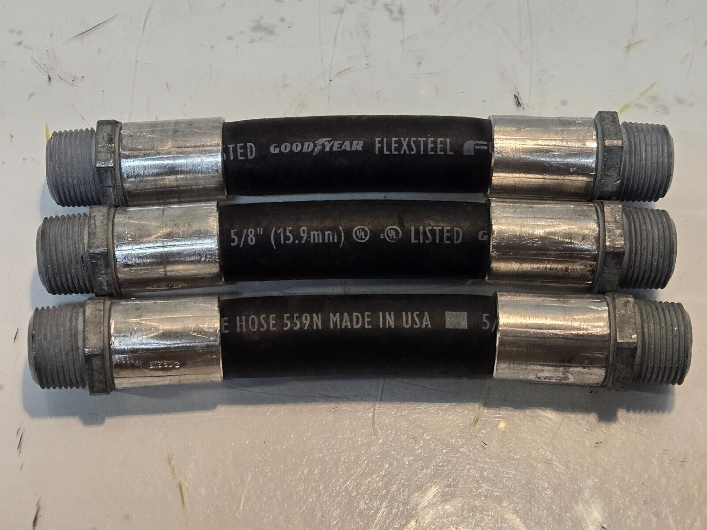 3 Quantity of 6" Hose Connectors for 5/8" Hose | GN2802 | 3/4" NPT (3 Quantity)